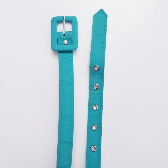 Pleated Turquoise Lime Green Colorblock Dress with Belt RK Originals Size 14 - Picture 8 of 11